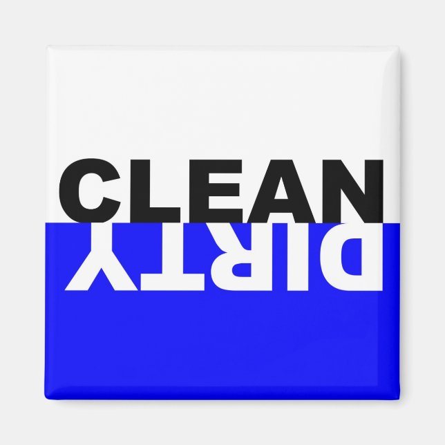 Dirty Clean Dishwasher Blue Magnet (Framsidan)