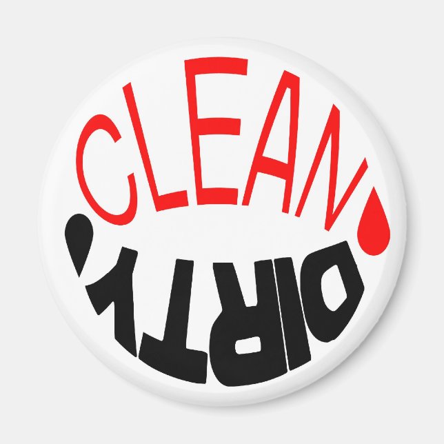 DIRTY-CLEAN Dishwasher Magnet (Framsidan)