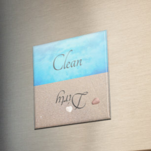 Dirty Clean Dishwasher Magnet Beach Vatten