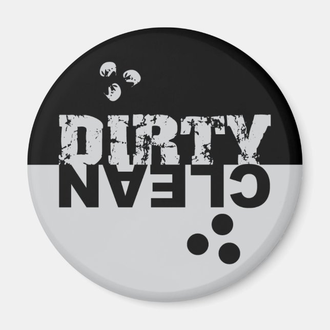 Dirty/Clean Dishwasher Magnet Black och Silver (Framsidan)