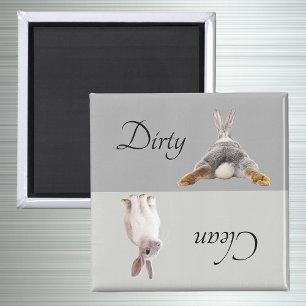 Dirty Clean Dishwasher Magnet Bunny Rabbit Svan