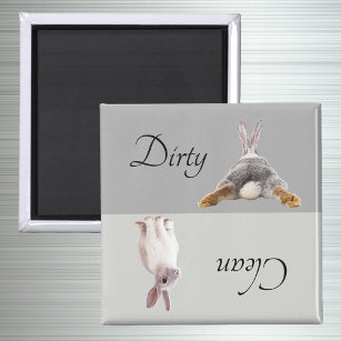 Dirty Clean Dishwasher Magnet Bunny Rabbit Svan
