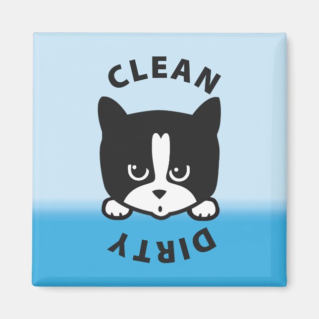 Dirty Clean Dishwasher Magnet - Cute (Framsidan)