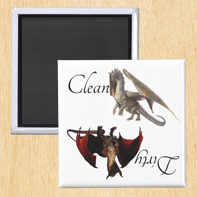 Dirty Clean Dishwasher Magnet Dragon (Skapare uppladdad)
