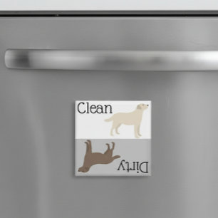 Dirty Clean Dishwasher Magnet Labrador Retricher