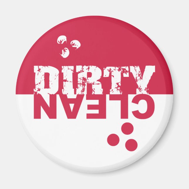 Dirty/Clean Dishwasher Magnet Red and White (Framsidan)