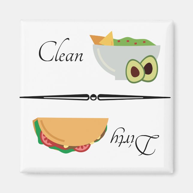 Dirty Clean Dishwasher Magnet Taco Avocado (Framsidan)