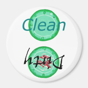 Dirty Clean Dishwasher magnets, grönt tallrikar Magnet