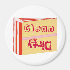 Dirty Clean Dishwasher magnets, Red White Cake Magnet