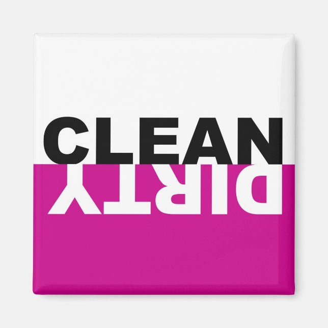 Dirty Clean Dishwasher Rosa Magnet (Framsidan)