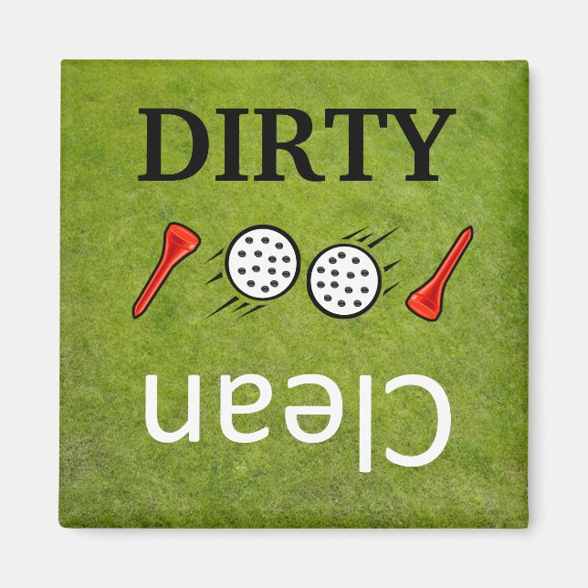 Dirty-Clean golf Dishwasher Magnets Magnet (Framsidan)