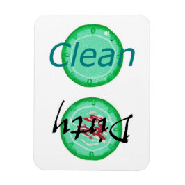 Dirty Clean Grönt Tallrikar Dishwasher Magnets Magnet