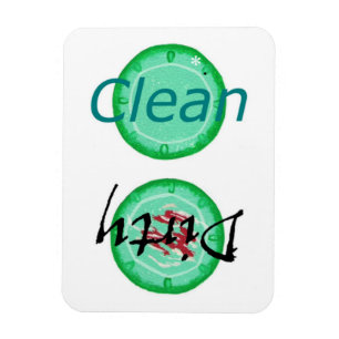 Dirty Clean Grönt Tallrikar Dishwasher Magnets Magnet