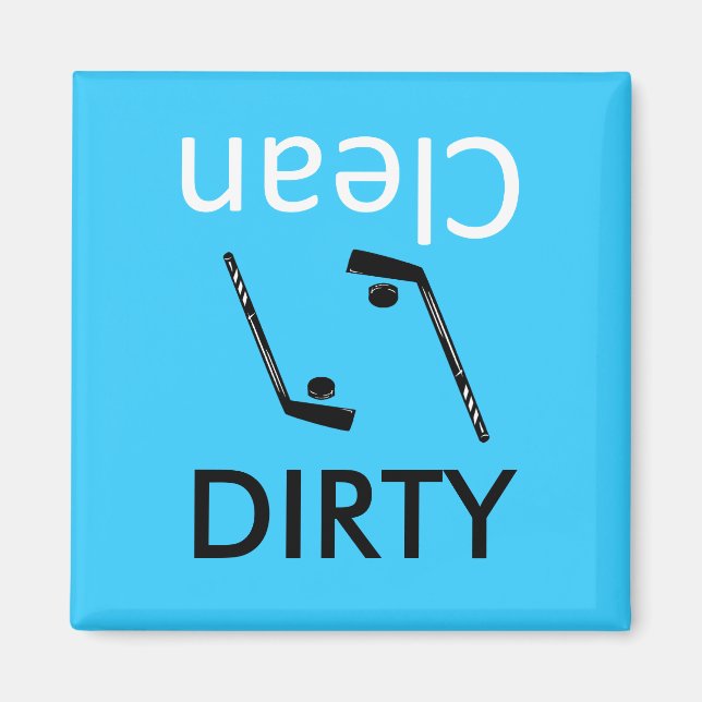 Dirty-Clean hockey Dishwasher Magnets Magnet (Framsidan)