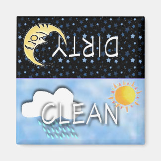DIRTY-CLEAN MÅNE SOL MAGNET