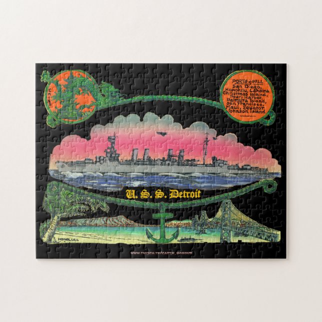 "Dirty D" USS Detroit Puzzle Pussel (Horisontell)