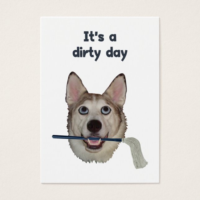 Dirty Day Hund Pee Humor Visitkort (Framsidan)