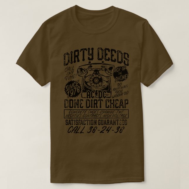 Dirty Deeds 1976 T Shirt (Design framsida)