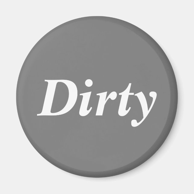 Dirty dishwasher grått magnet (Framsidan)