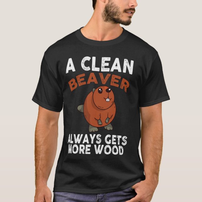 Dirty Funny Vuxen Clean Beaver T Shirt (Framsida)