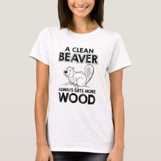 Dirty Funny Vuxen Clean Beaver Wood Pun851 T Shirt
