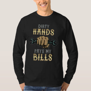 Dirty Händer Betalar min bil Mechanic Pappa Car Gu T Shirt