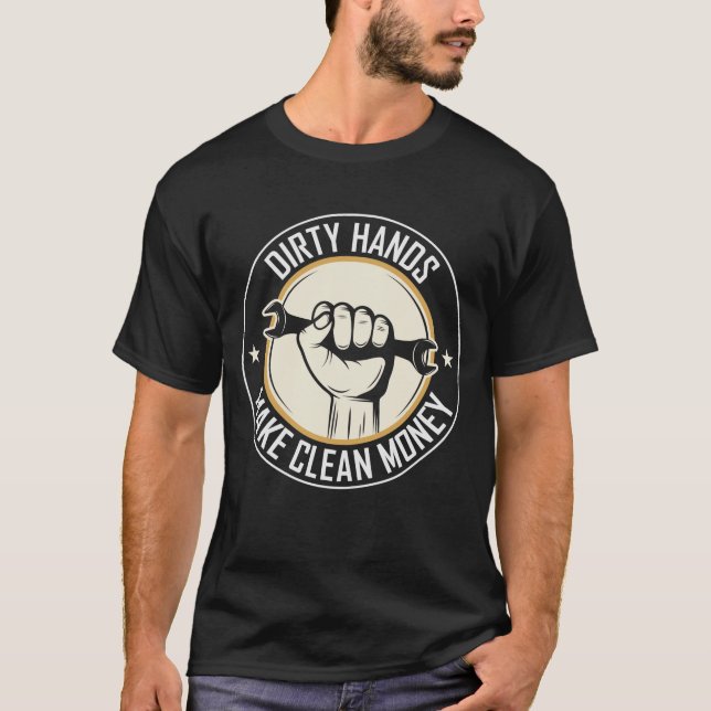 Dirty Händer gör rent pengar - Pappa Gift-pengar - T Shirt (Framsida)