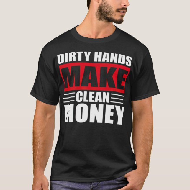 Dirty Hands Make Clean donuts zoo carpenter jokes  T Shirt (Framsida)