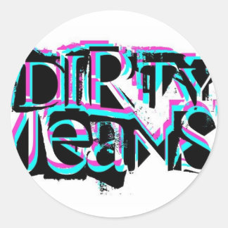 DIRTY JEANS logotyp-klistermärken Runt Klistermärke