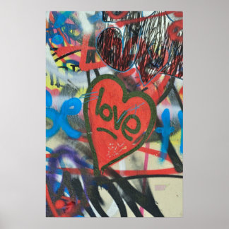 Dirty kärlek hjärta av staden Graffiti Poster