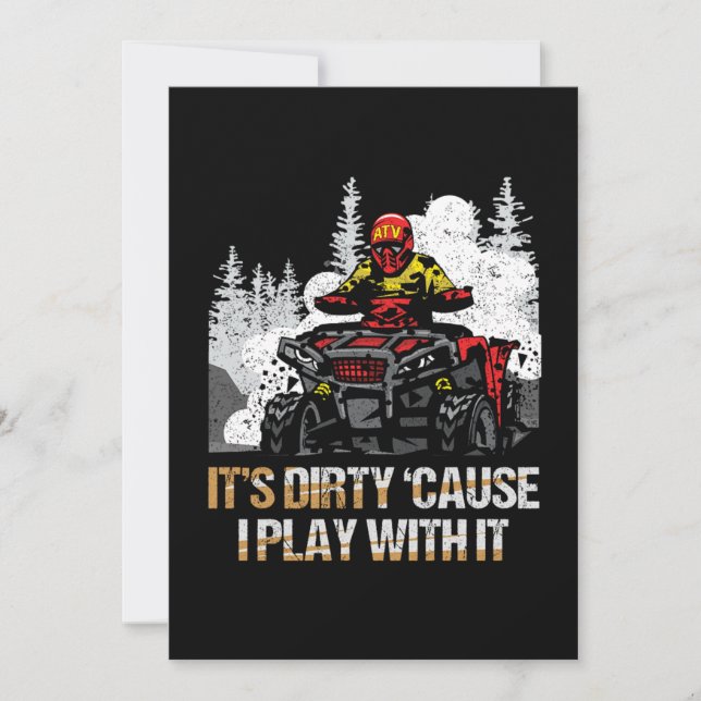Dirty Lera Quad ATV Rider Motorsport Offroad Gift Inbjudningar (Framsida)