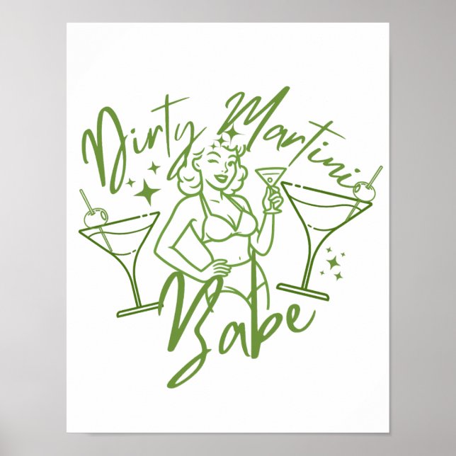 Dirty Martini Babe Poster (Framsidan)