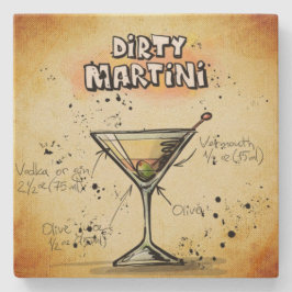 Dirty Martini Bartender Drink Recipe Stenunderlägg