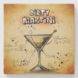 Dirty Martini Bartender Drink Recipe Stenunderlägg