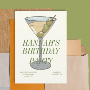 Dirty Martini Birthday-inbjudan Inbjudningar