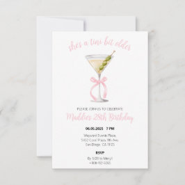 Dirty Martini Birthday-inbjudan Tack Kort