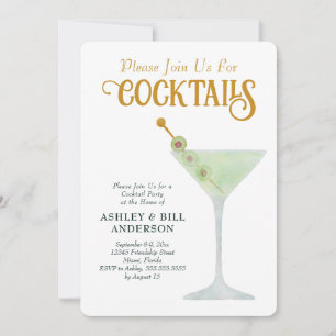 Dirty Martini Cocktail Party any Tillfälle Inbjudningar