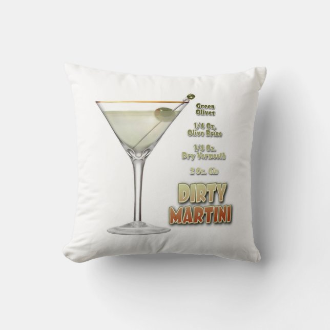 Dirty Martini Cocktail Recipe Art Kudde (Framsida)