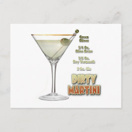 Dirty Martini Cocktail Recipe Art Vykort