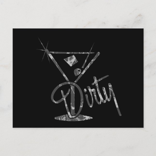 Dirty Martini - Grått Vykort (Framsida)