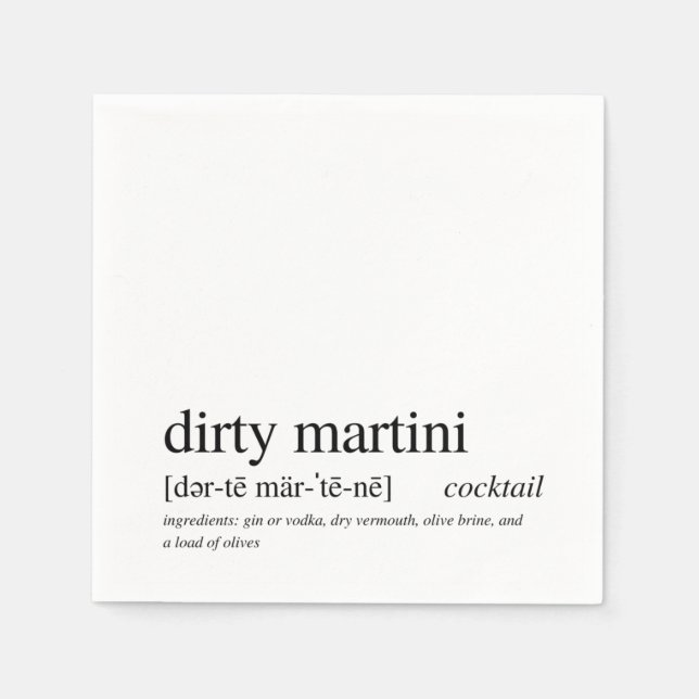 Dirty Martini Modern Quote Black Typography Pappersservett (Framsidan)