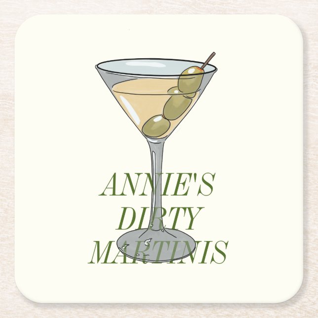 Dirty Martini Papper Underlägg Kvadrat (Framsidan)