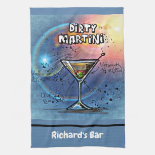 Dirty Martini Recipe Personlig Anpassningsbar Pub Kökshandduk
