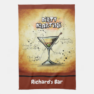 Dirty Martini Recipe Personlig Anpassningsbar Pub Kökshandduk
