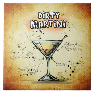Dirty Martini Recipe Pub Guld Kakelplatta