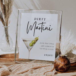 Dirty Martini Sign Namnteckning Drink Poster