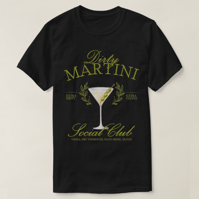 Dirty Martini Social Klubb Cocktail Girls Bachelor T Shirt (Design framsida)