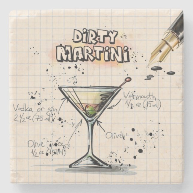 Dirty Martini Stone Underlägg (Framsidan)