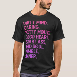 Dirty Mind Caring Potty Mouth Bra Heart T Shirt