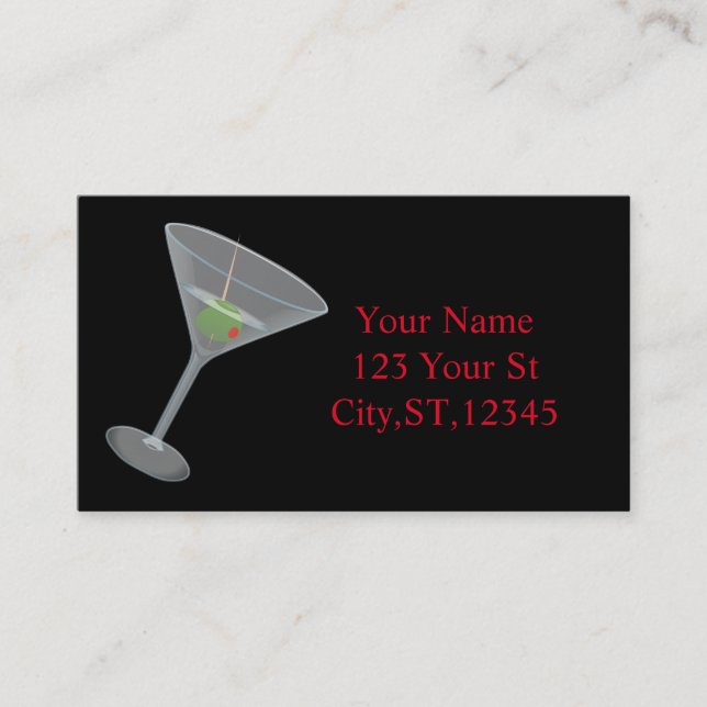 Dirty Olive Martini Thunder_Cove Visitkort (Framsida)
